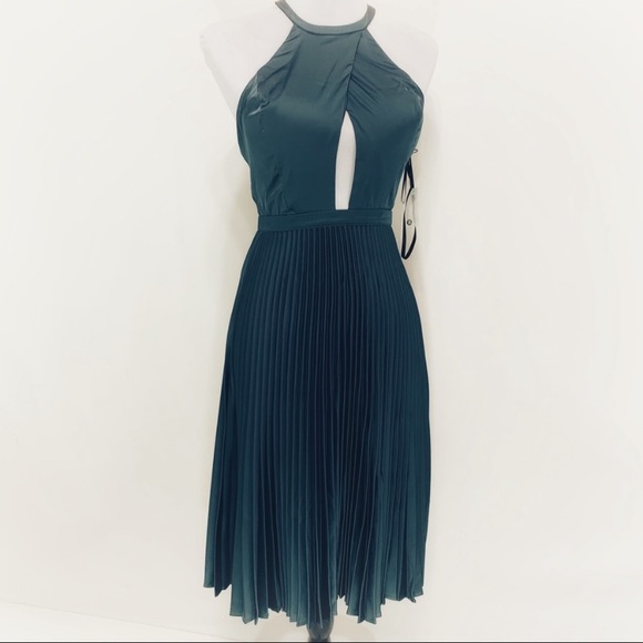 Ryse The Label Dresses & Skirts - Ryse The Label dark green halter pleated dress